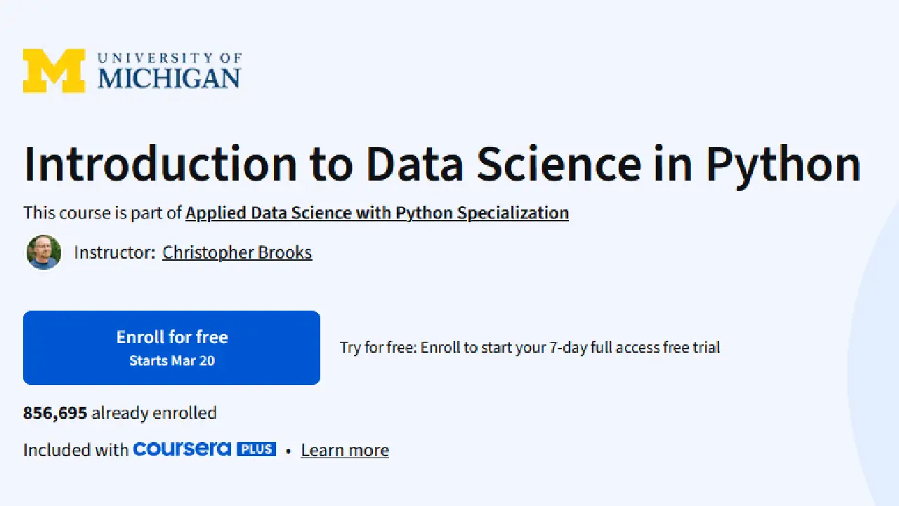 Introduction to Data Science in Python Introduction to Data Science in Python