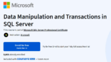 Data Manipulation and Transactions in SQL Server
